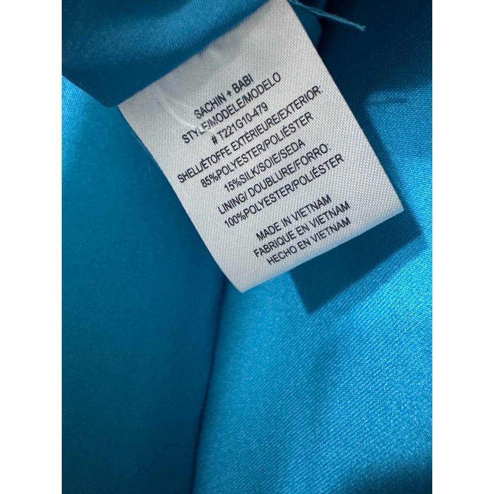 NWT Sachin Babi Teal Blue Clarissa Strapless Maxi Gown Dress Size 6 - Picture 16 of 16